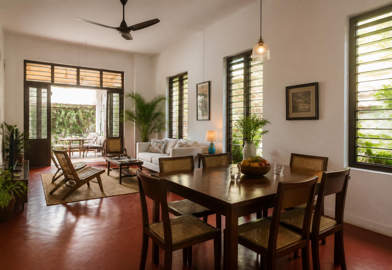 Renovated living and dining space in a South Chennai house