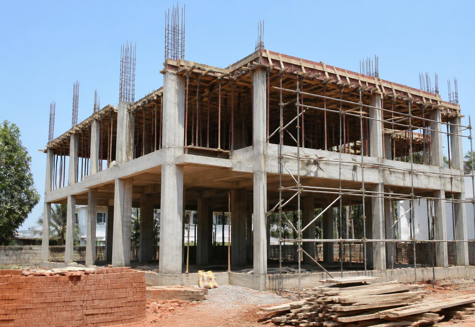 RCC structural frame of a residential project under construction
